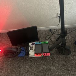 three controllers electric scooter and xbox