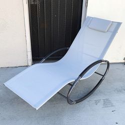 (New in box) $45 Outdoor Zero Gravity Rocking Chair for Patio Pool Garden All-Weather with Pillow 