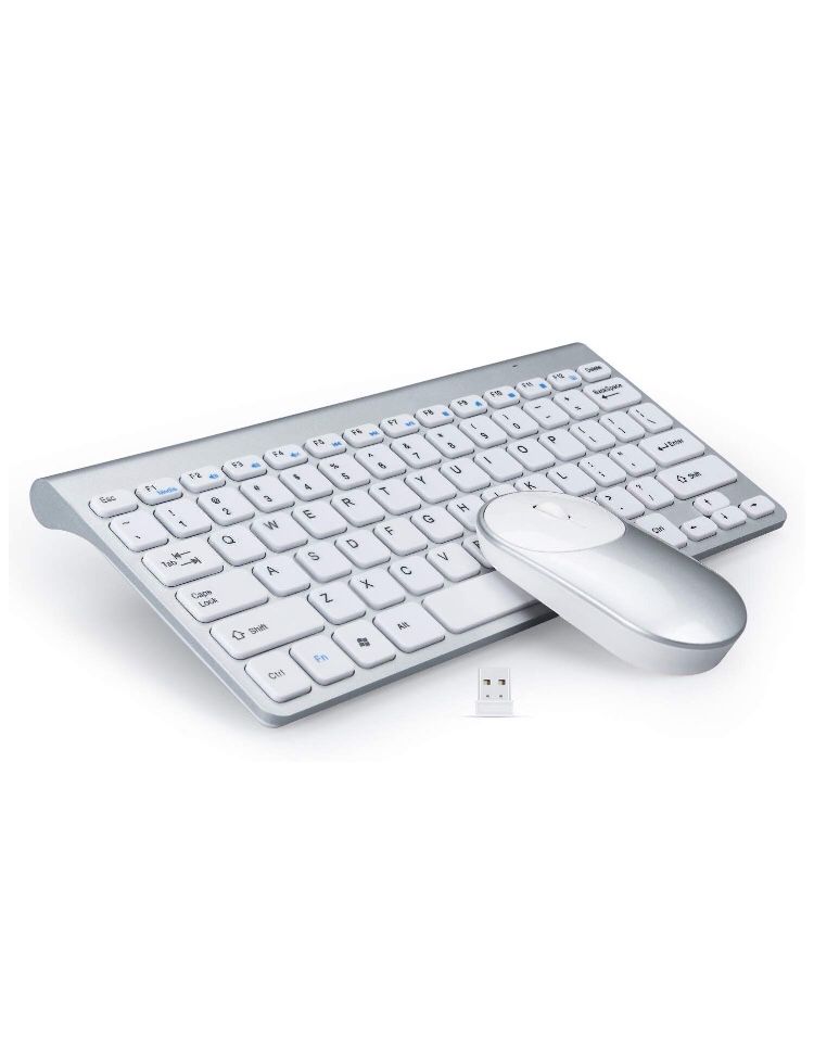 GEEKLIN Wireless Keyboards and Mouse Combo,2.4G Portable Slim Wireless Keyboard Mouse for Windows, pc,Ergonomic Design