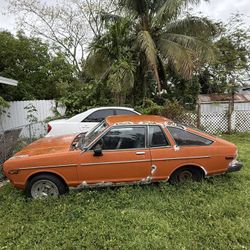 Orange Car 1979 Datsun 210 Hatchback Antique