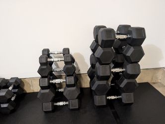 Brand new Rubber Hex Dumbbell Set