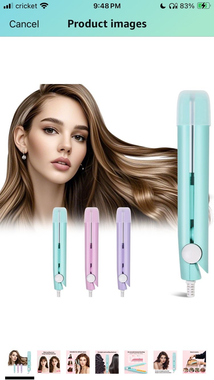 2-in-1 Mini Curling Iron, 2025 Upgrade Dual Use Curling Iron Portable Travel Curler Flat Straightener for Women Short Hair All Hair Types (Green)