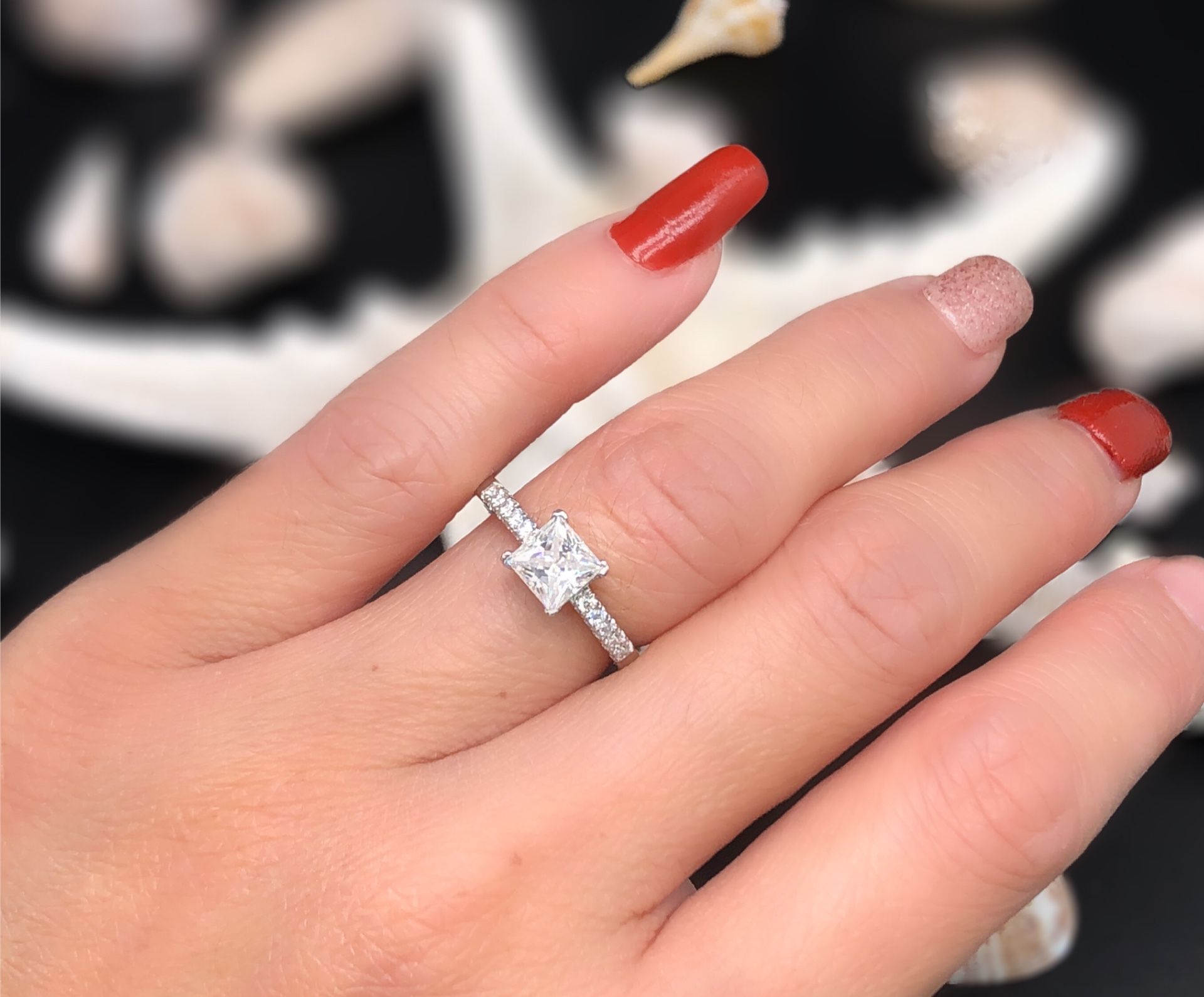 1ct Princess Cut Moissanite With Certificate