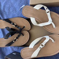 Black, Blue  And White Sandals