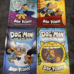 Bundle of 4 Dog Man Hardback Books in great shape!  