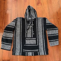 Men’s black color hooded sweater size large