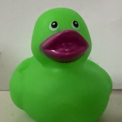 2” Tall Lime Green Rubber Ducky
