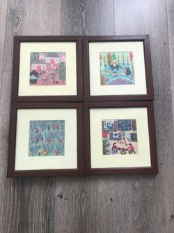 4 season embroidered picture frame