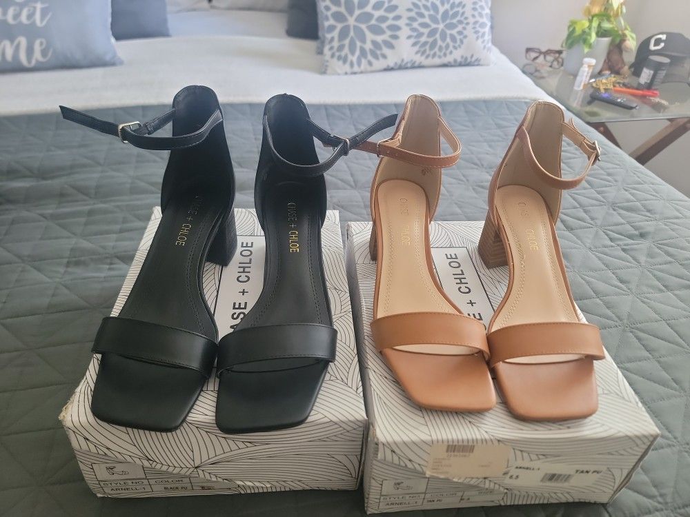 2” Block Square Toe Chase+Chloe Heels ( Size 6.5)