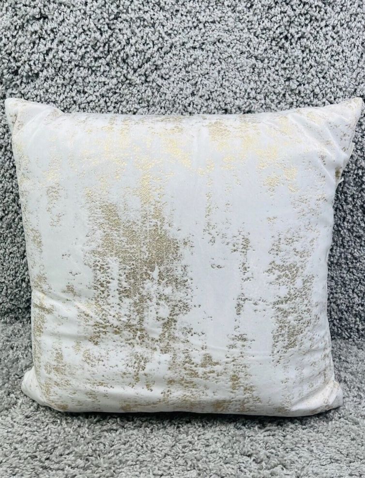Modern Metallic Gold Copper Print Abstract Art Square Throw Pillow Decorative