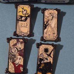 Disney NBX Jack Zero Lock Shock Barrel Mayor Portrait Ename Metal Pin Combo Set