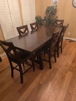 Table And Six Chairs. [ Table 80" x 36" ].