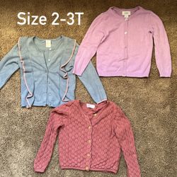 Toddler Girl Cardigan Thin Sweater Bundle Lot Size 2-3T