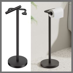 BESy Toilet Paper Holder Stand Modern Freestanding Tissue Roll Holder For Bathroom