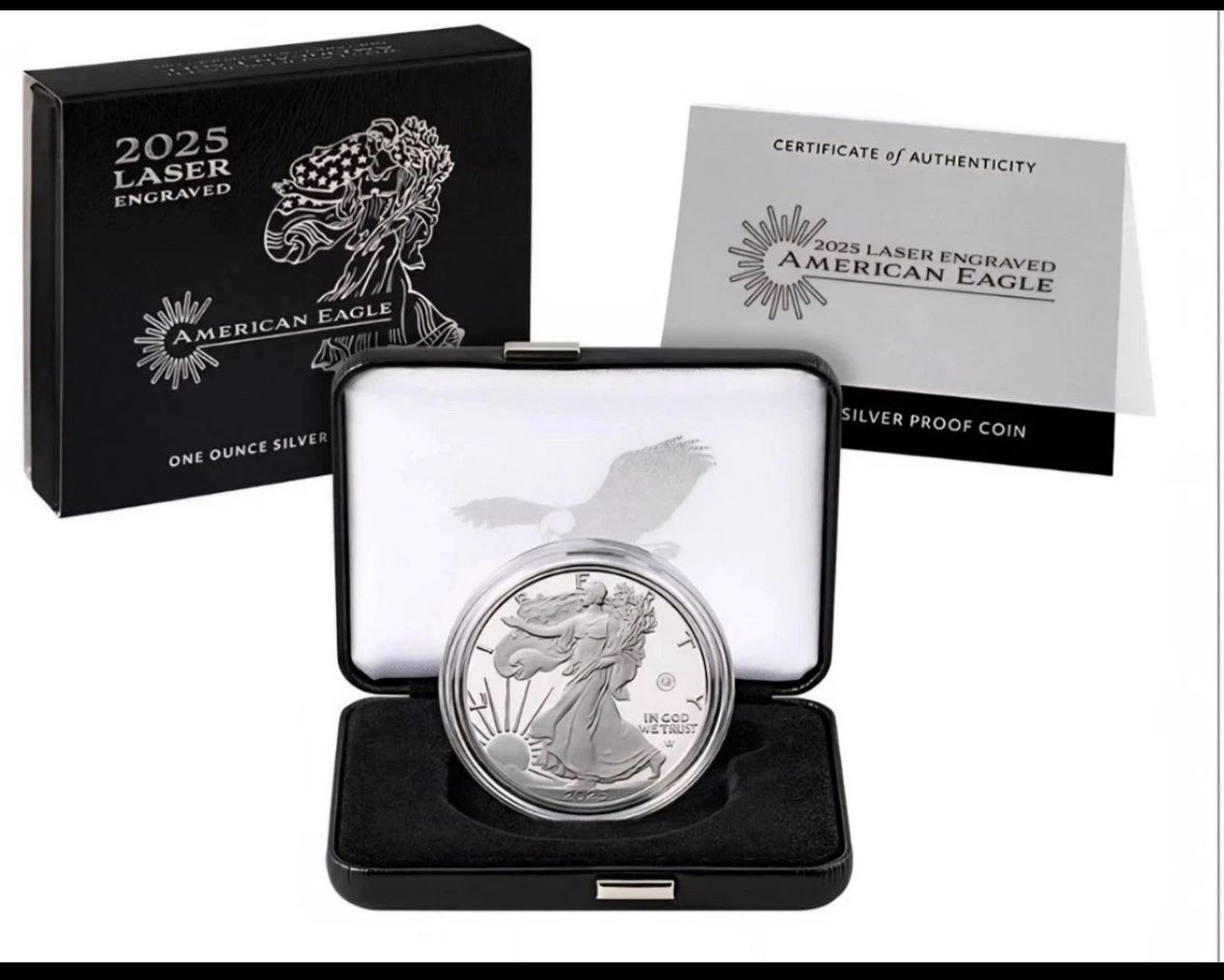 2025 Laser Engraved American Eagle One Ounce Silver Proof Coin Sealed