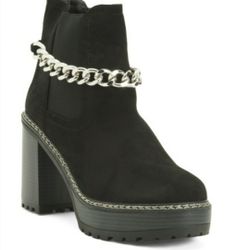 Olivia Miller Chain Heel Lug Boots 6, 6.5, 7, 7.5, 8, 8.5, 9 Available 