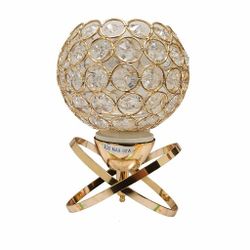 2-Pack Crystal Wall Sconces – Modern Gold Light Fixtures