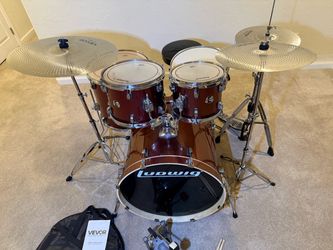 Ludwig Element Evolution complete 5 outrun set fusion size 22” bass new quiet cymbals throne stands hihat $435 cash in Upland 91784