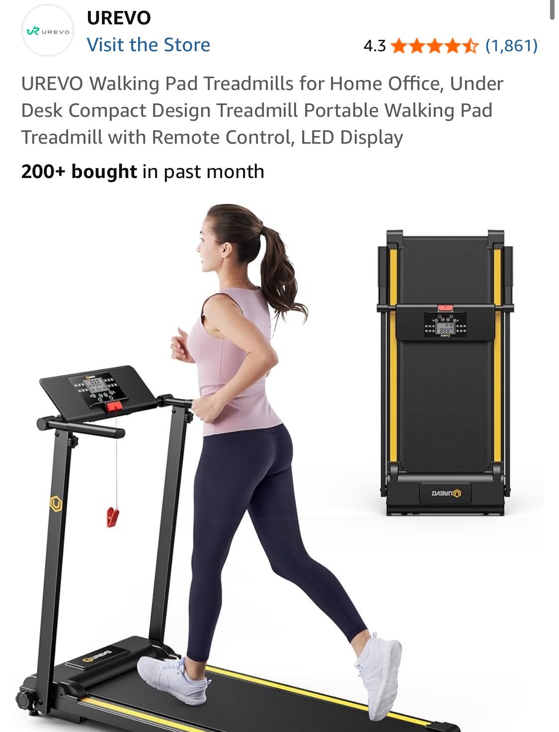 UREVO Foldable Walking Pad & Treadmill