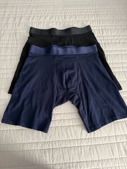 Quince Men’s Organic Cotton 6” Boxer Briefs Size Small S Black Navy 2 Pair NWOT