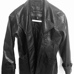 Renee Raquel Vegan Leather Jacket Girls 10-12 Black 