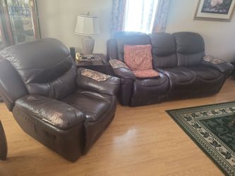 Leather Sofa and Recliner