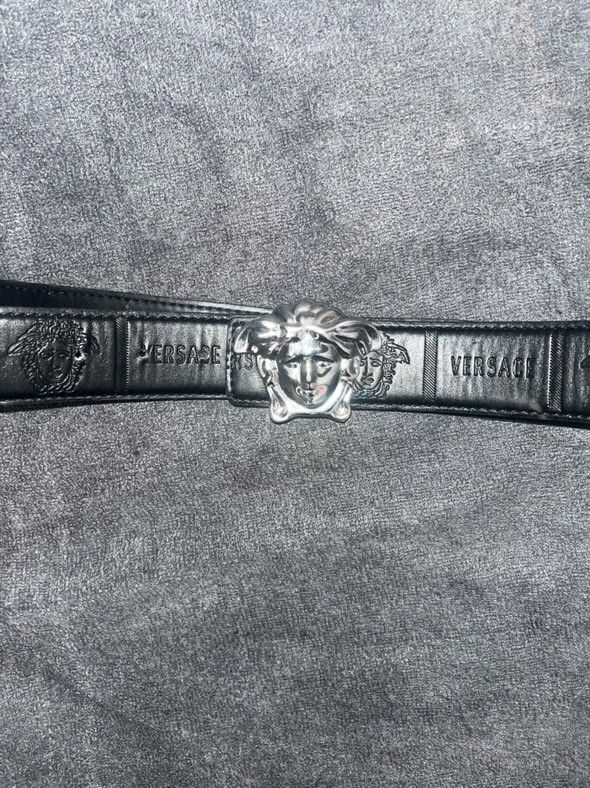 Versace Black And Silver Belt