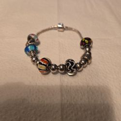 9.25 Silver Bracelet With Charms 