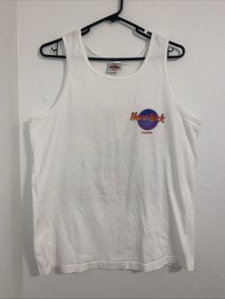 Hard Rock Cafe Men's Vintage Tank Top Atlanta Size Medium White 100% Cotton USA
