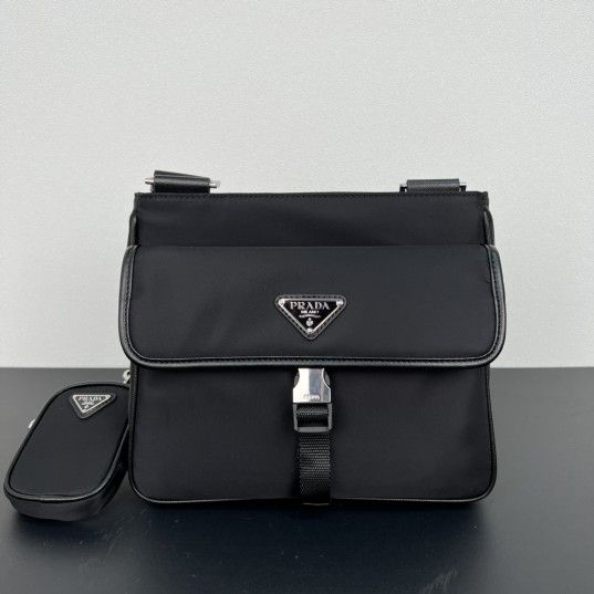 Prada canvas nylon messenger bag