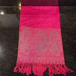 100% Cashmere Scarf 26x68” Long Shawl Wrap Floral