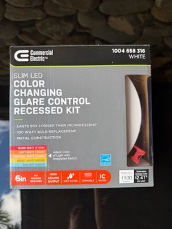 Commercial Electric 6” Slim LED Recessed Light – Color Changing – New/Open Box
