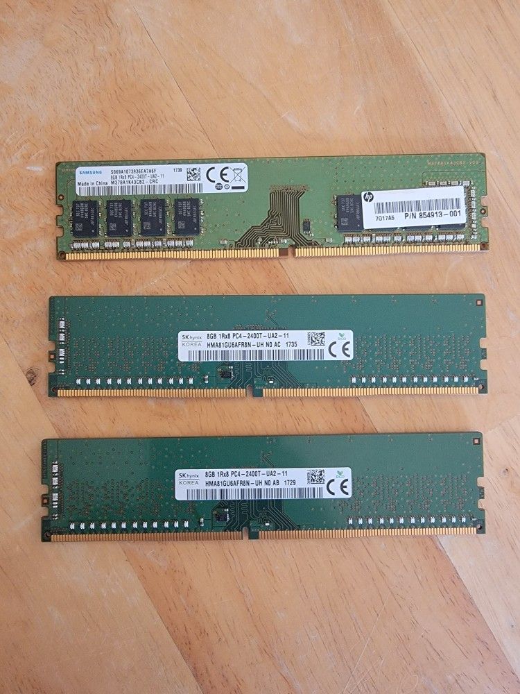 24GB PC4 2400T Desktop Ram (8gb x 3)