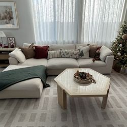 Cream Colored Couch 117”x39”x24”