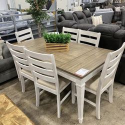Brand New🚦$10 Down Payment Finance ▪️▪️Skempton 7 Piece Dining Room Table Set