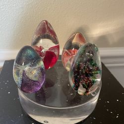 Vintage Art Glass Eggs Glass Studio Paperweight. Set of 4 or $10  each