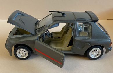 Vintage CB Car Peugeot 205 Turbo 16 Gray Die-cast Model Car - Made in Italy