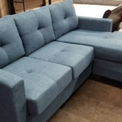 Blue sofa chaise sectional