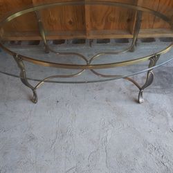 Brass & Glass Coffee And End Table