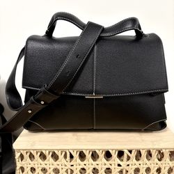 New Black Handbag Large Faux Leather Satchel Bag for Women Luxury Designer Business Crossbody Purse