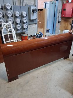 Cherry Wood Sleigh Bed Headboard and Footboard