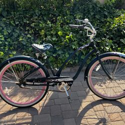 Electra The Betty 3i Black Pink 3-Speed Beach Cruiser