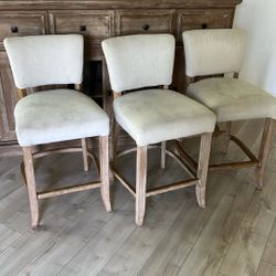 3 solid wood Counter high stools 