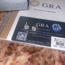 Moissiante Stones Vvs 4ct Silver Earrings (PASSES DIAMOND TESTER)