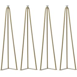 Gold Brass MCM mid century 28 Inch Hairpin Legs Set of 4