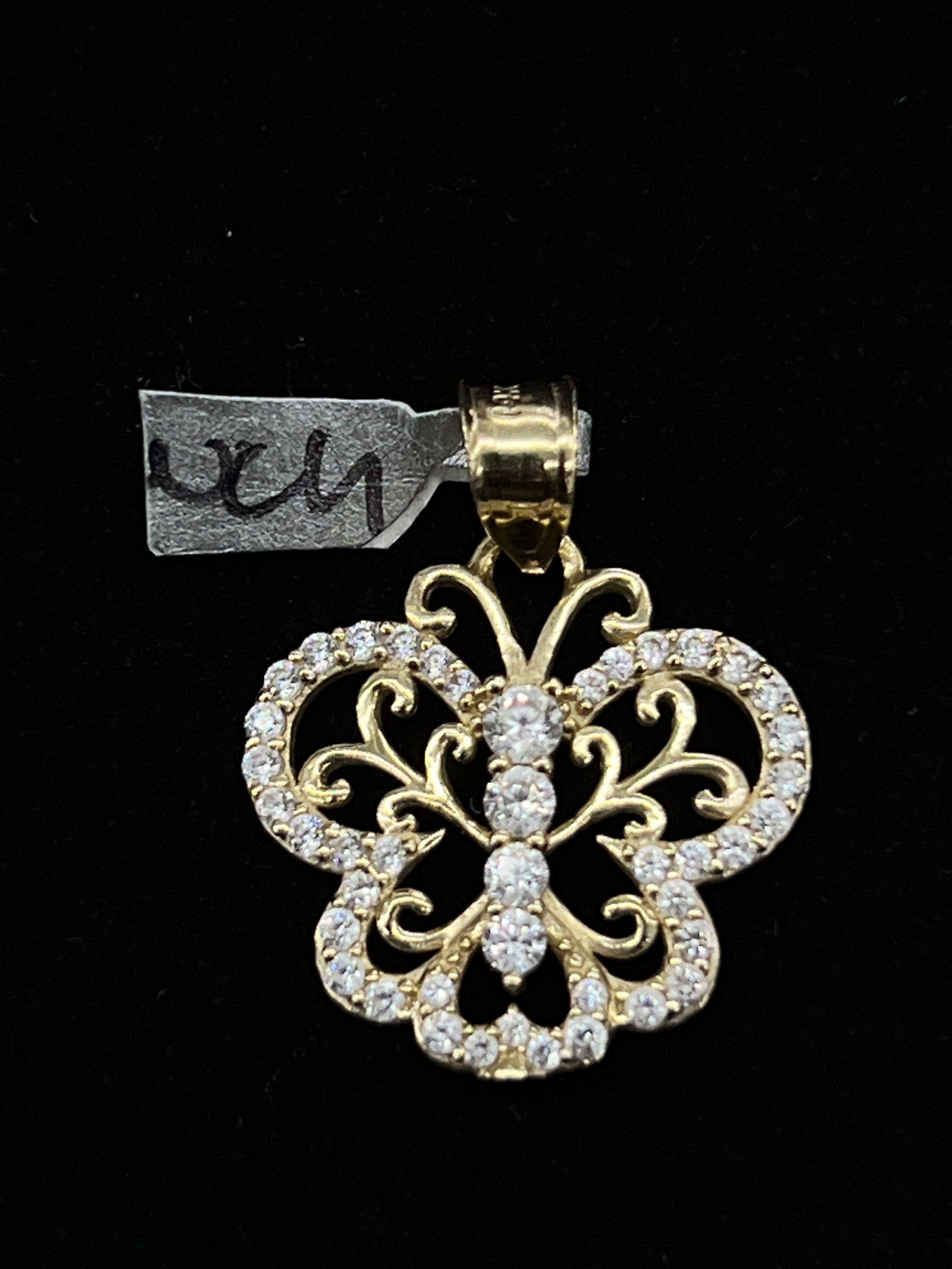 $200 Yellow Gold w Zirconia Butterfly Charm