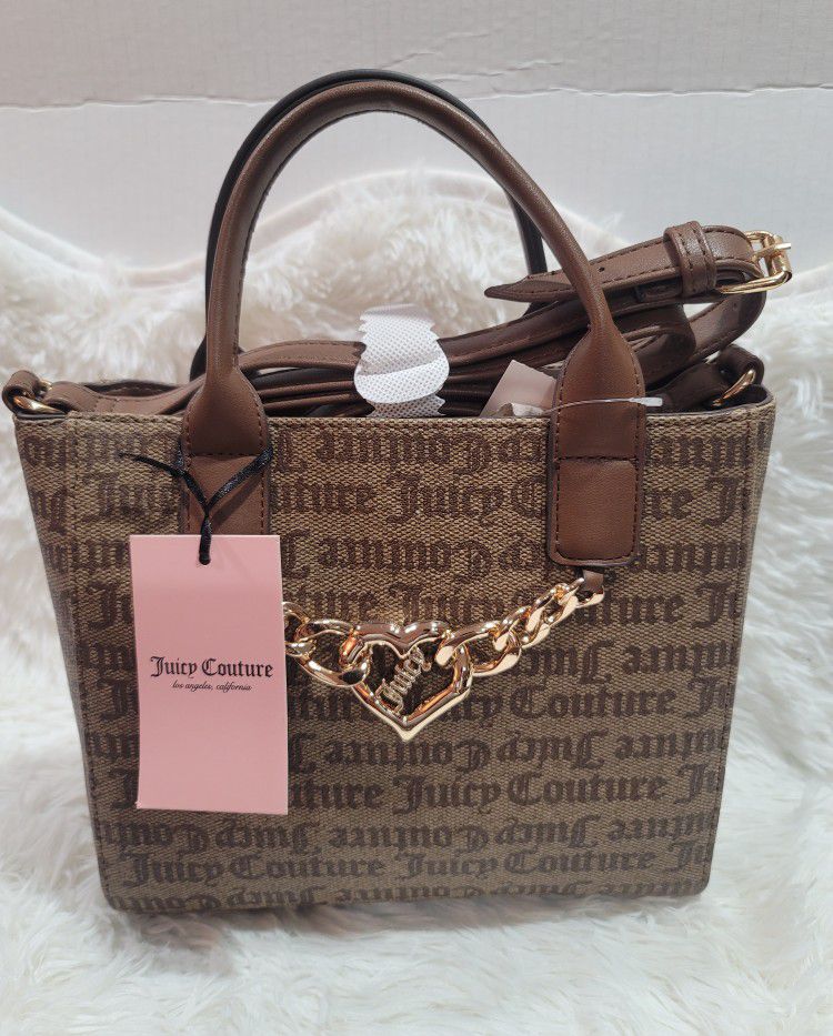  Juicy Couture Chestnut Change of Heart Mini Tote Crossbody Shoulder Bag New
