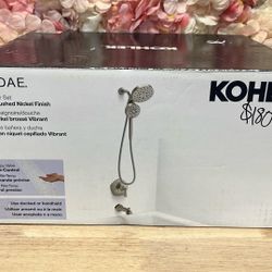 KOHLER Sundae Single Handle 1-Spray Tub and Shower Faucet 1.75 GPM in. Vibrant Brushed Nickel (Valve Included)