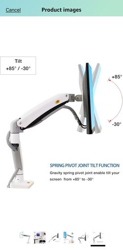 Monitor Desk Mount Arm Ultra Wide Full Motion Swivel Long Arm With Gas Spring For 22”-35” Monitors From 6.6 lbs - 26.4 lbs