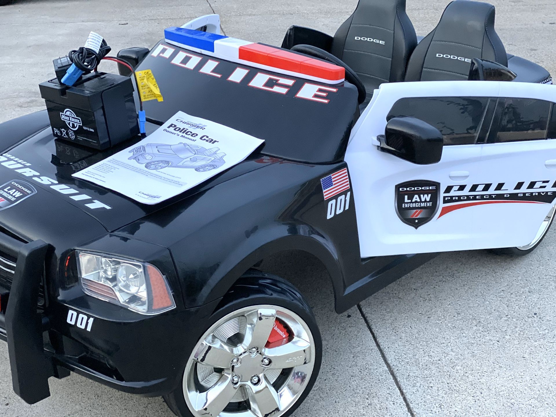 Police Dodge Charger Car 12volt electric kids ride on cars power wheels